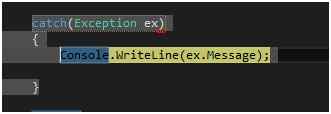 exception message